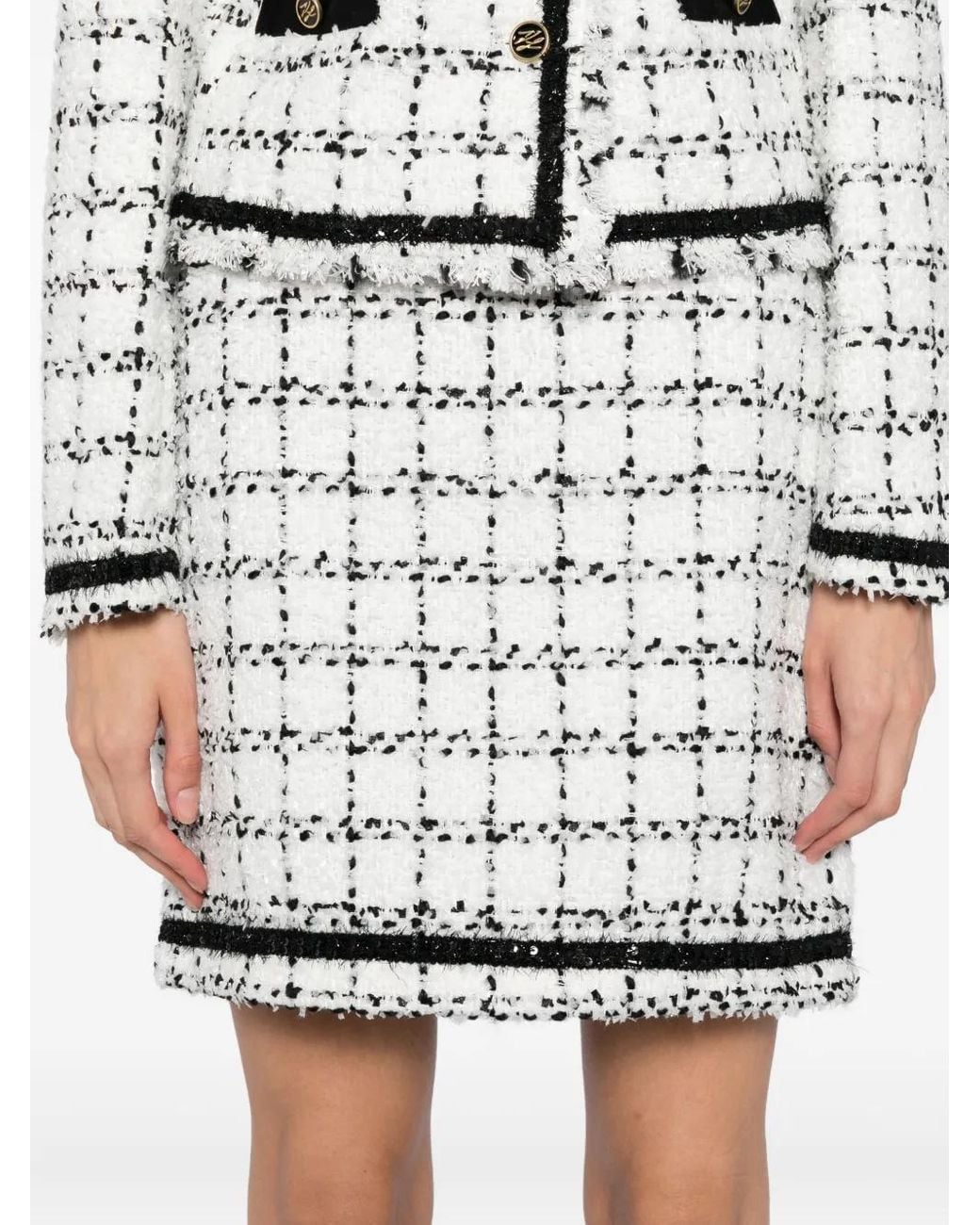 Karl Lagerfeld White Boucle Skirt