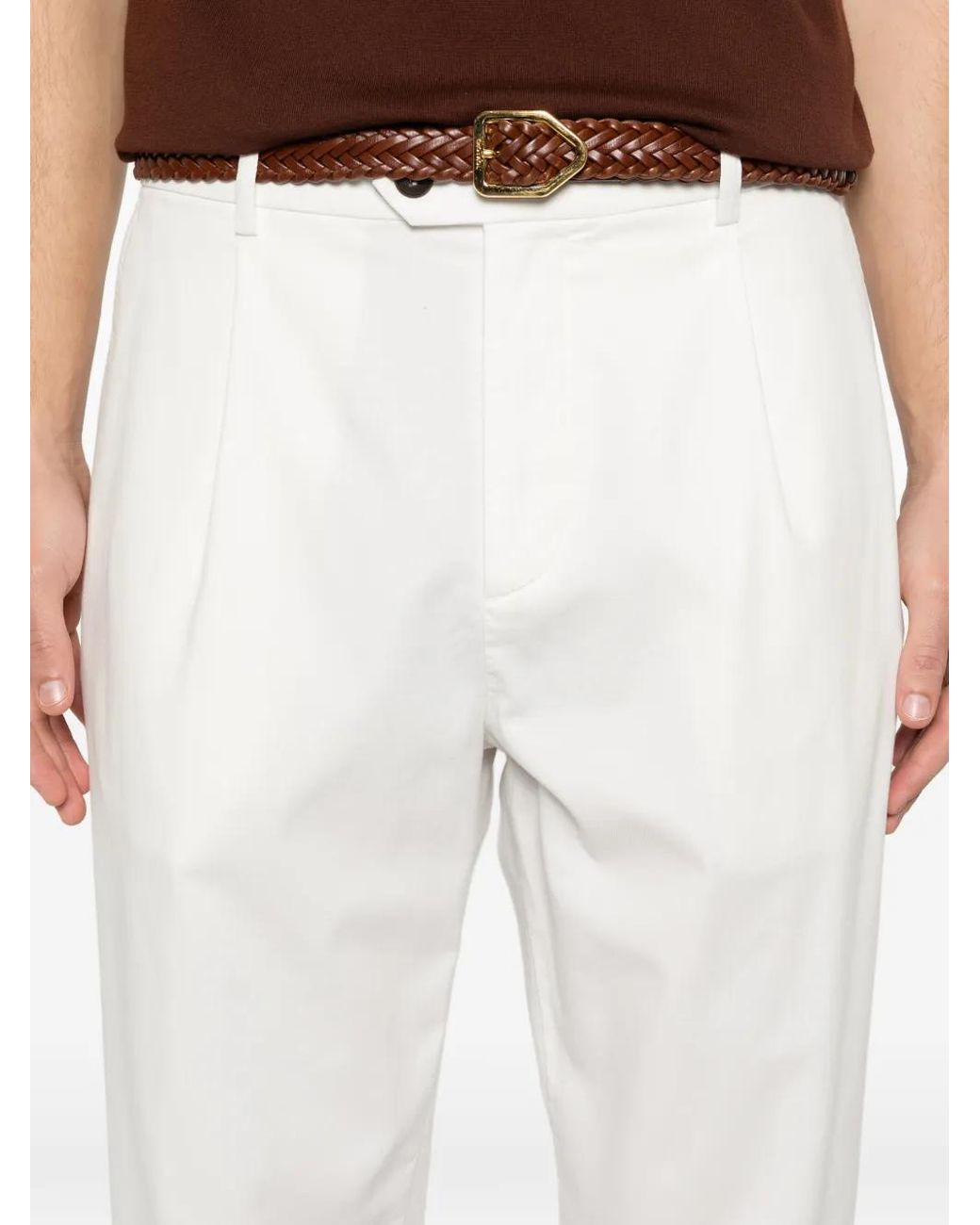 Eleventy White Pences Over Trousers for men