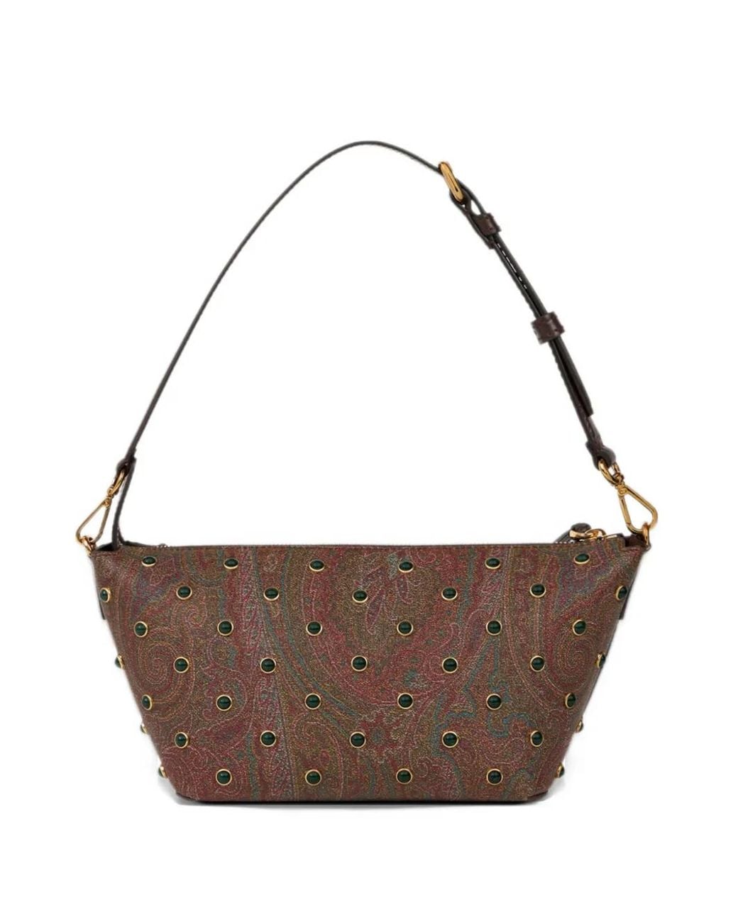 Etro Brown Essential Arnica Crossbody Bag With Studs