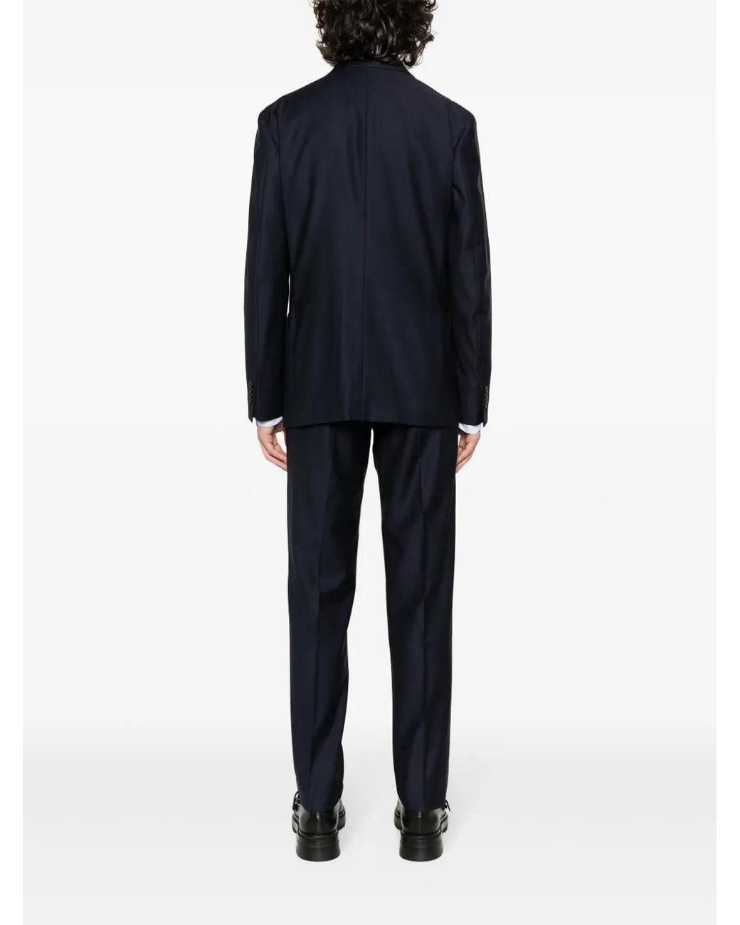 Boglioli Blue Interlock-Twill Virgin-Wool Suit for men