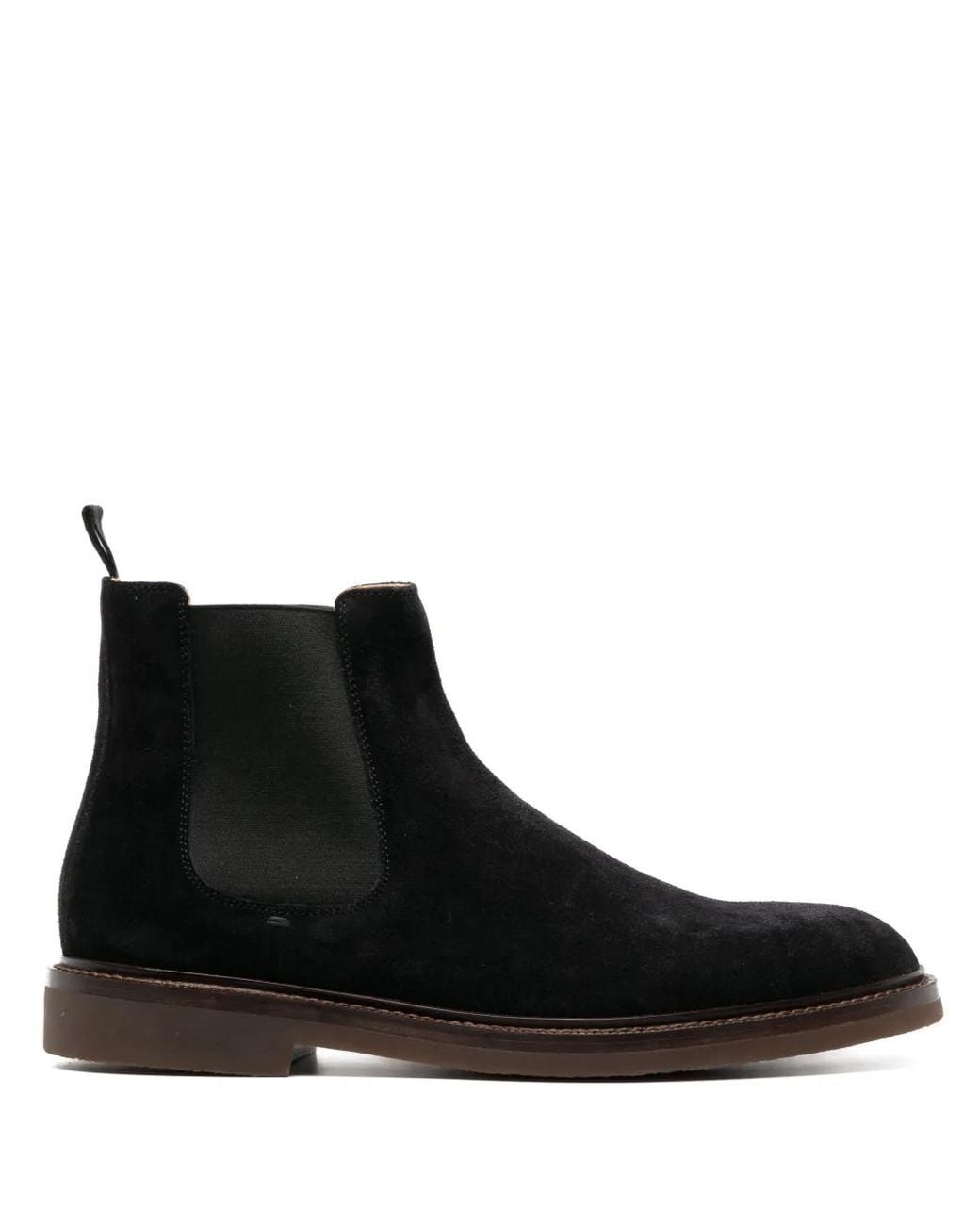 Brunello Cucinelli Black Suede Chelsea Boots for men