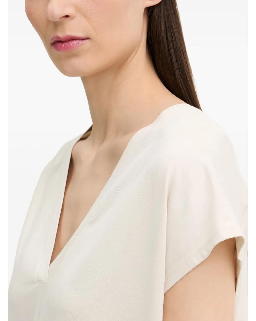 Marc O' Polo White V-Neck Cap-Sleeve T-Shirt