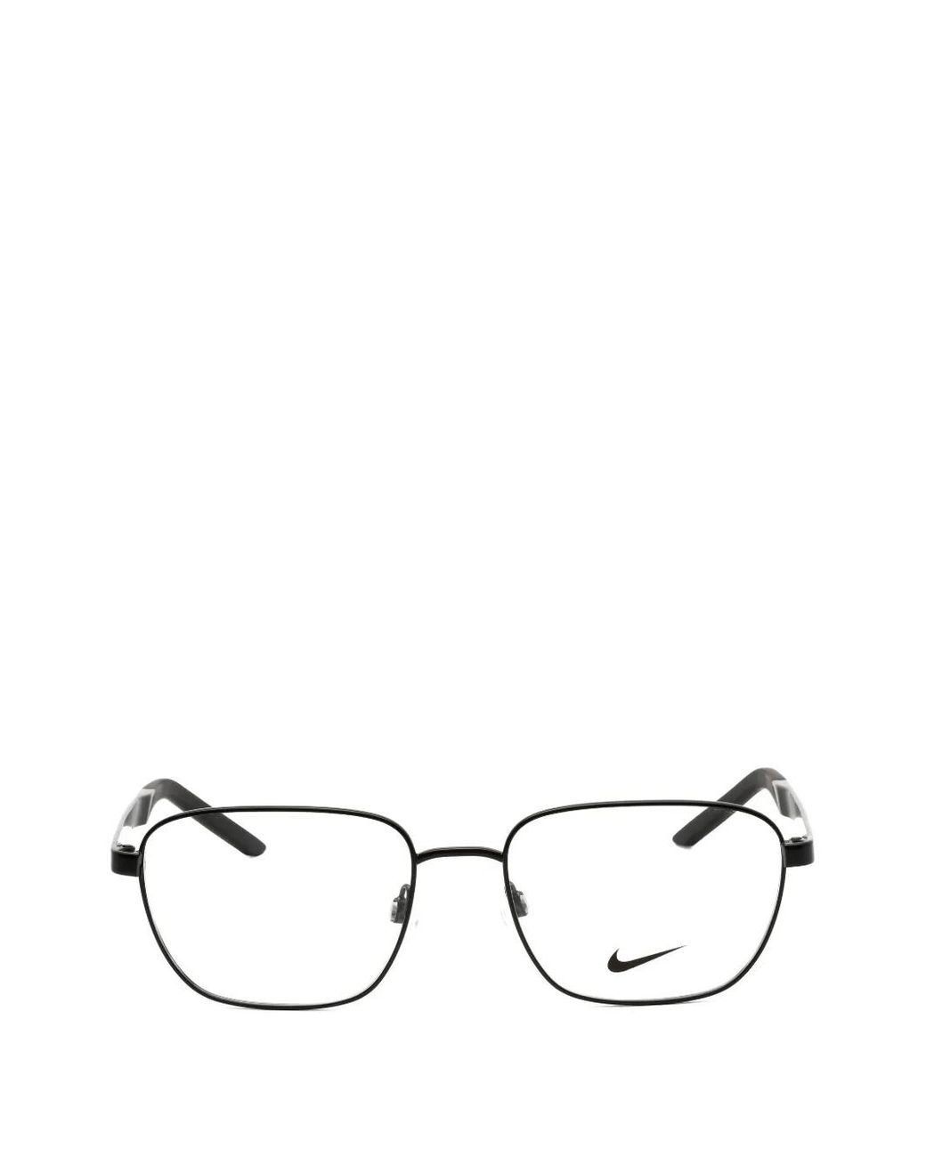 Nike Black Rectangle-Frame Glasses