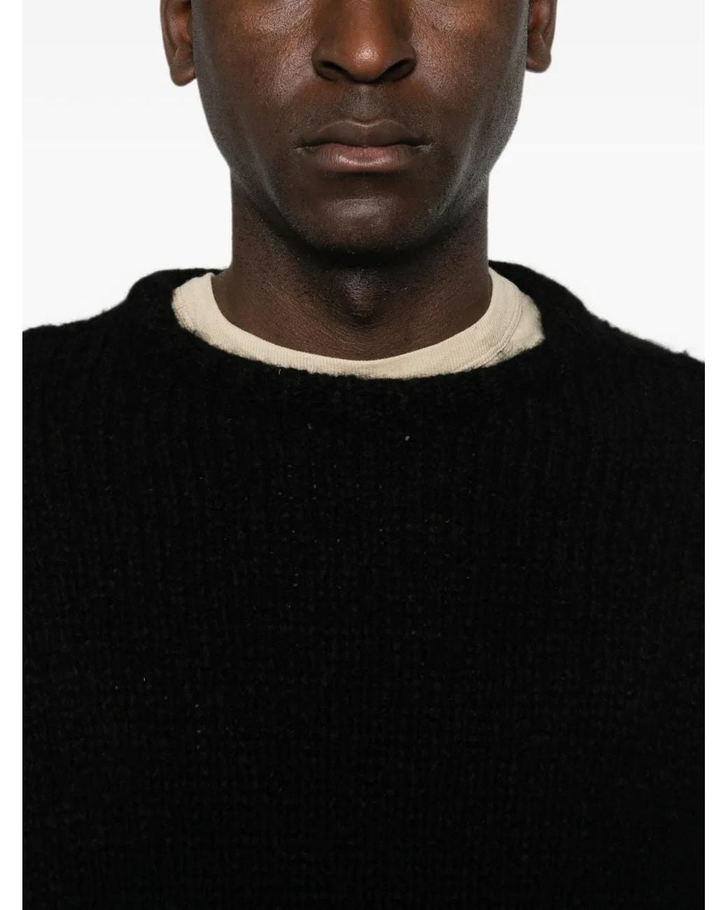 Rick Owens Black Crew-Neck Sweater for men
