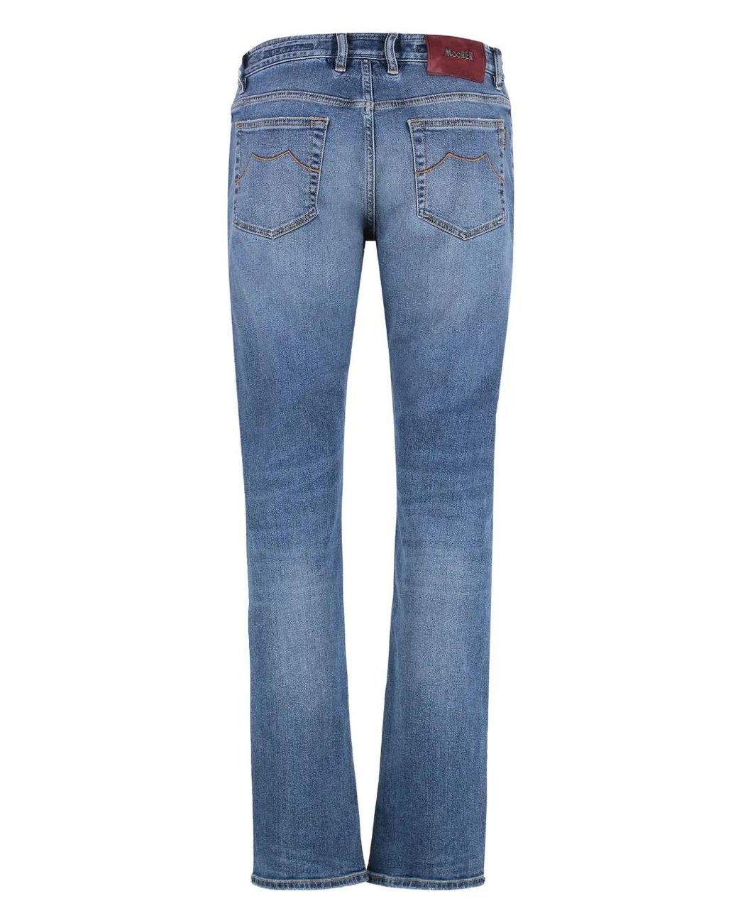 Moorer Blue Five-Pocket Jeans for men