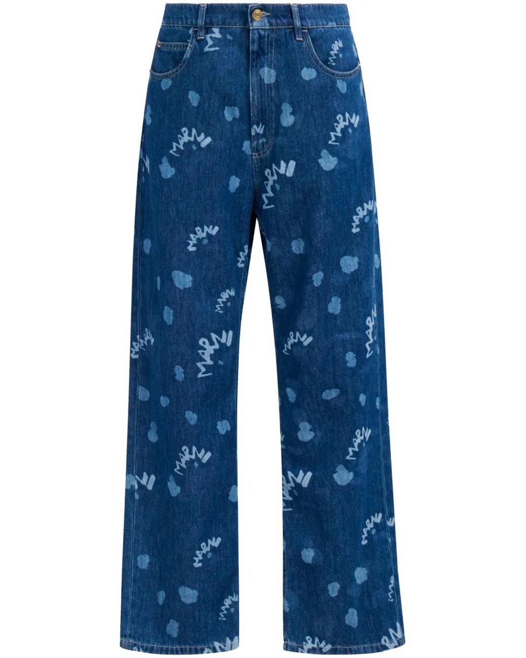 Marni Blue Mega Laser-Print Jeans for men