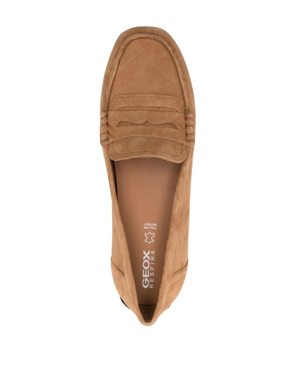 Geox Brown Panelled-Design Suede Loafers