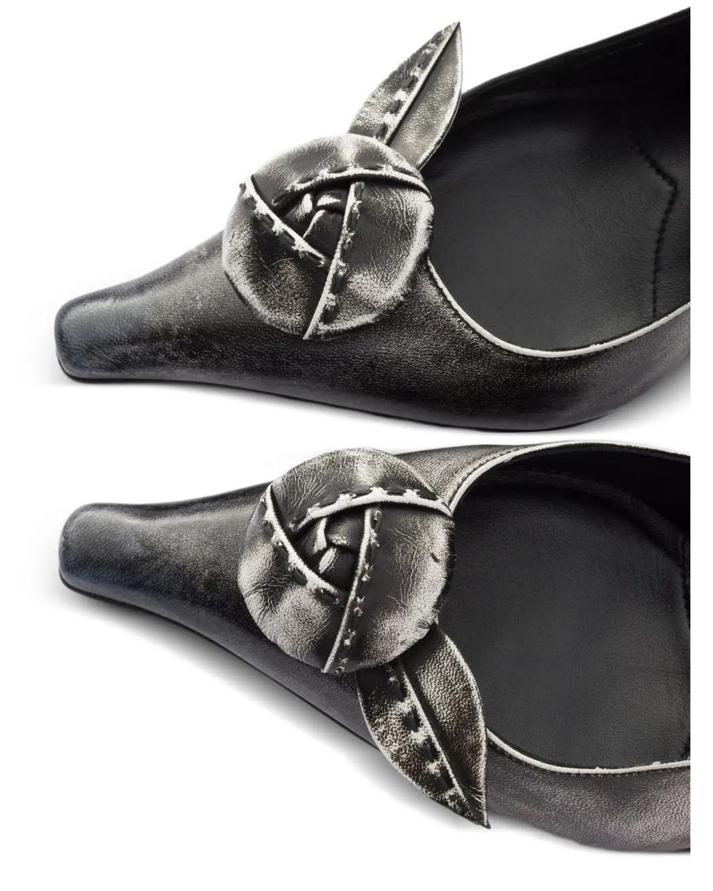 Prada Metallic Leather Slingback Pumps