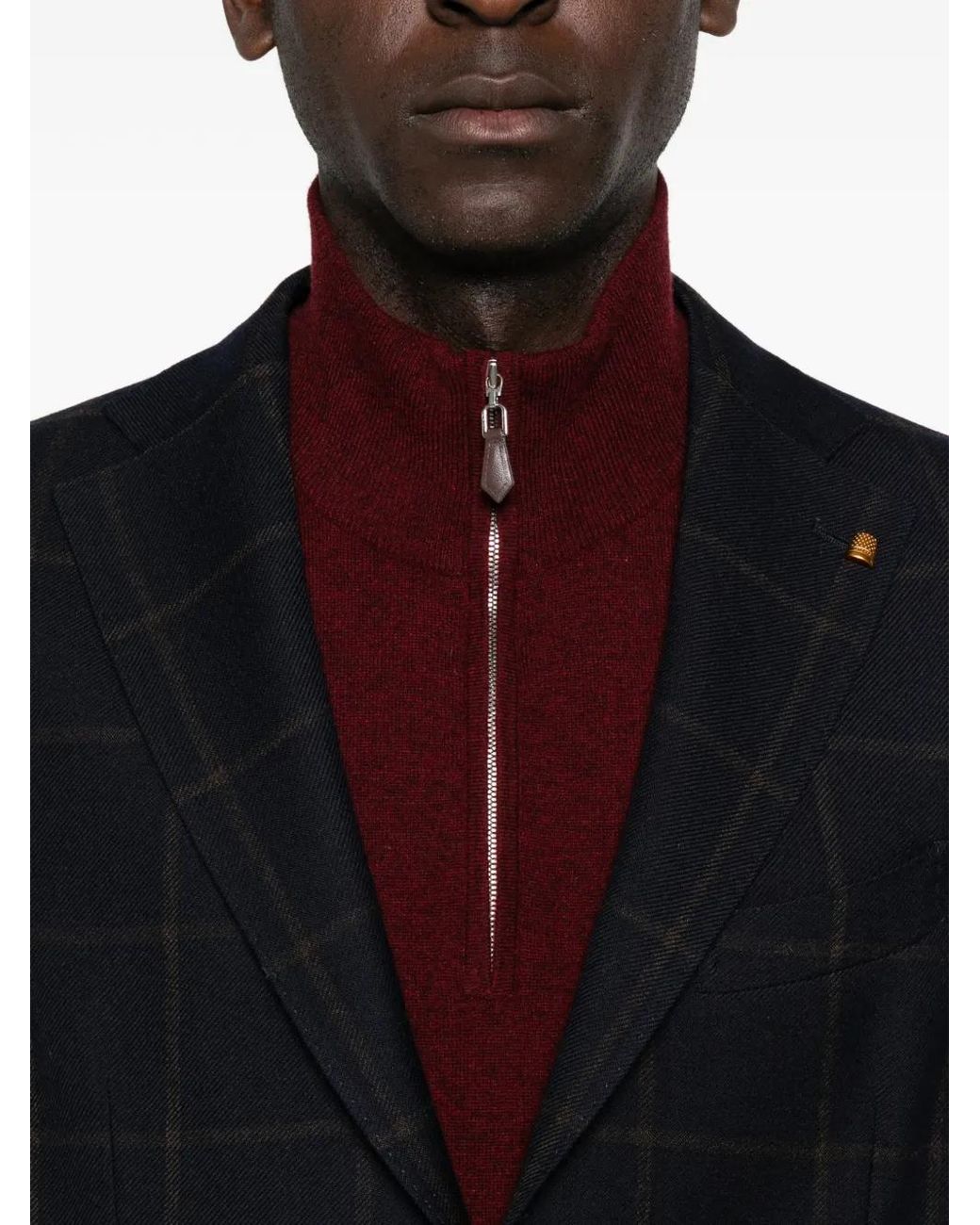 Latorre Black Check-Pattern Blazer for men
