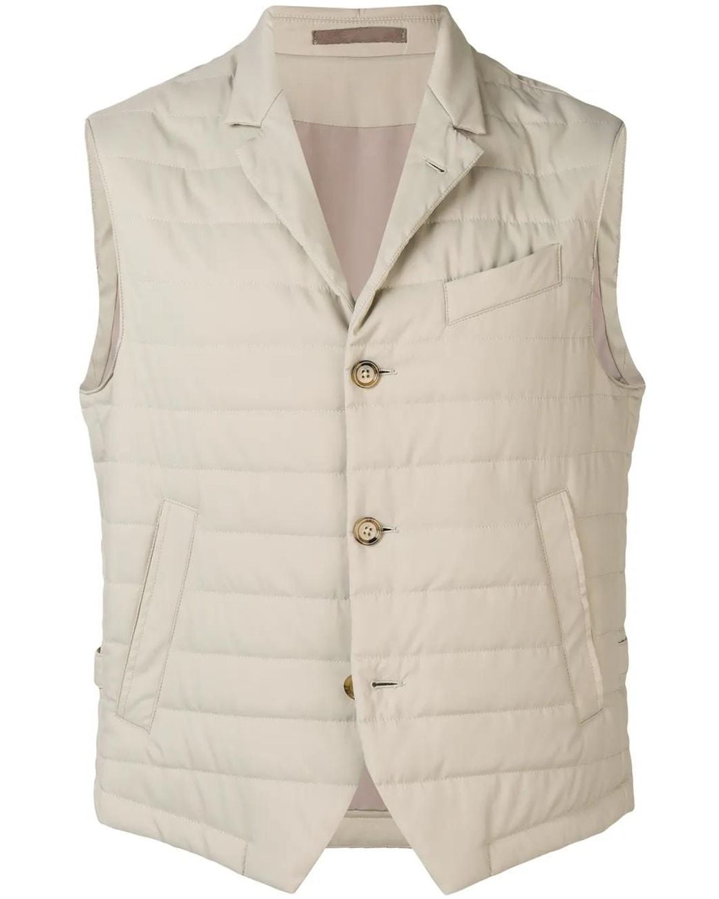 Eleventy Natural Padded Fitted Gilet for men