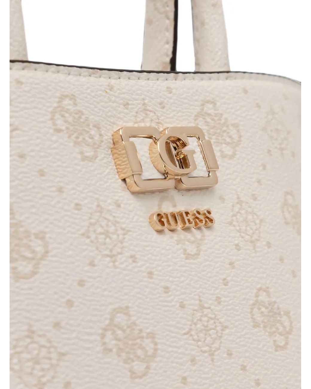 Guess White Emelie Logo Tote Bag
