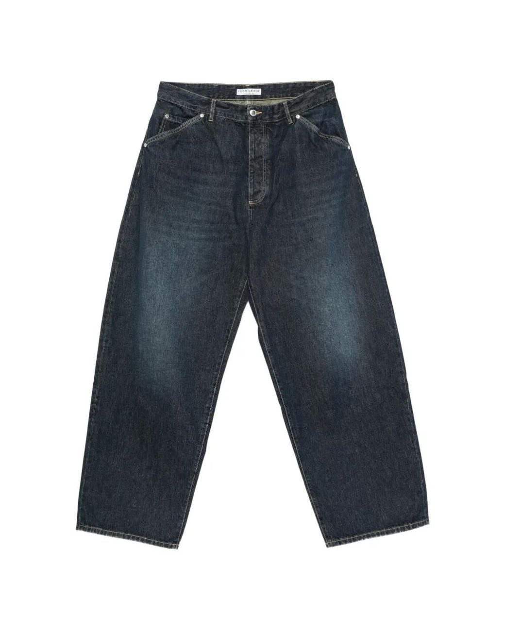 ICON DENIM Blue Lee Whiskered-Effect Jeans for men