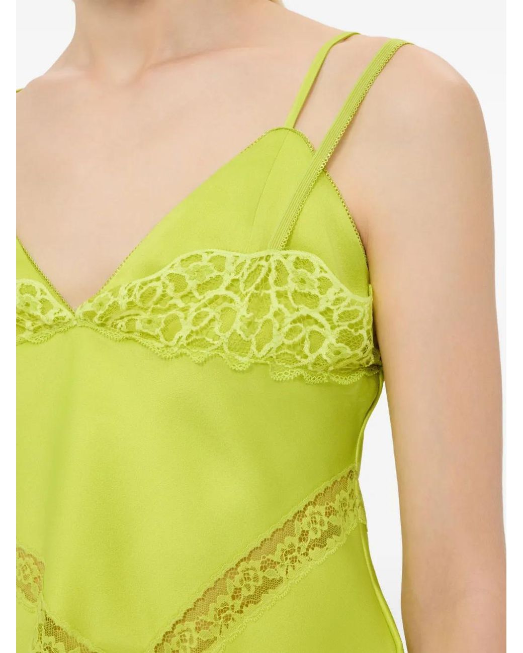 Top De Tirantes Con Encaje MSGM de color Yellow