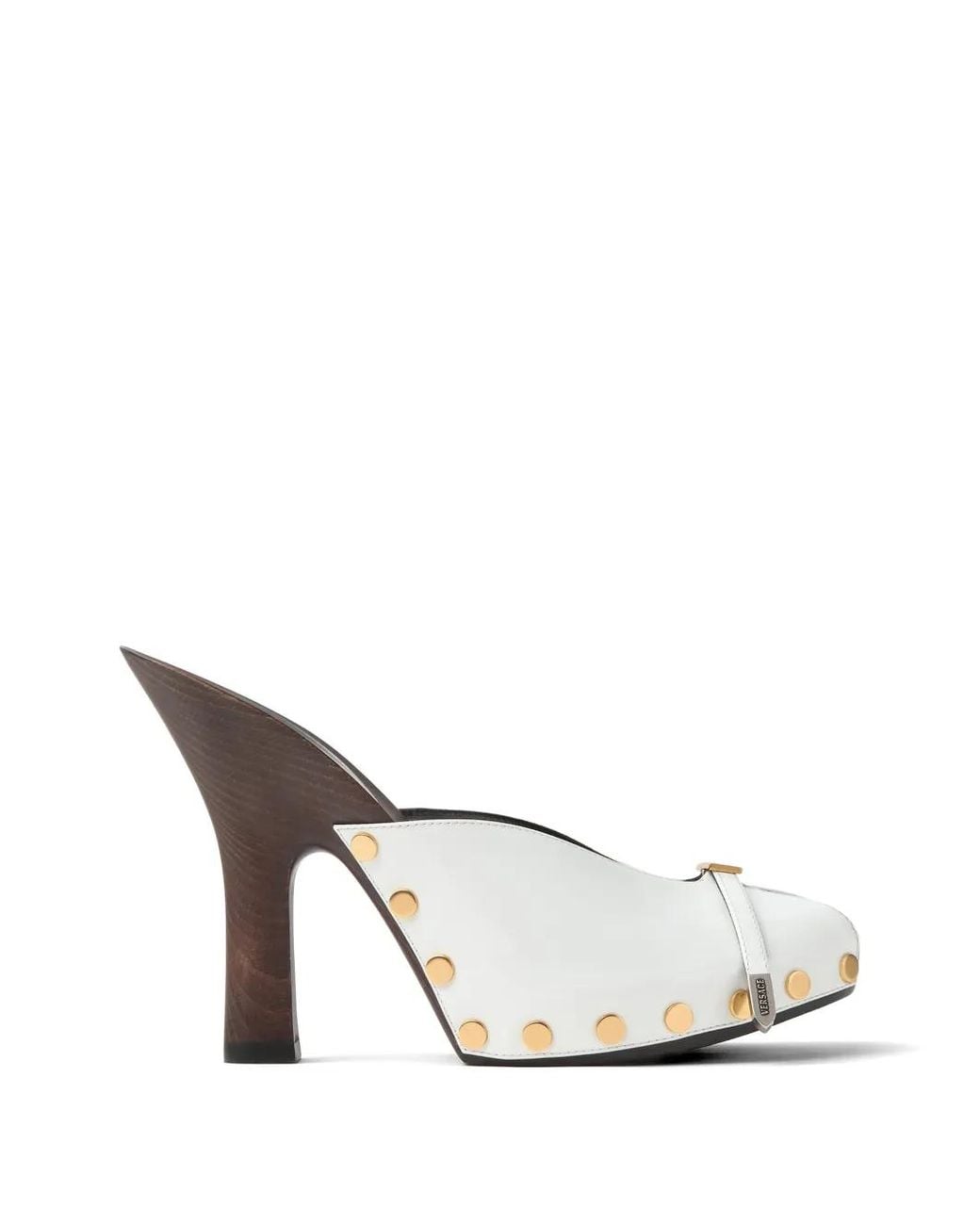 Versace White Sassi Clogs Aus Lackleder 105 Mm