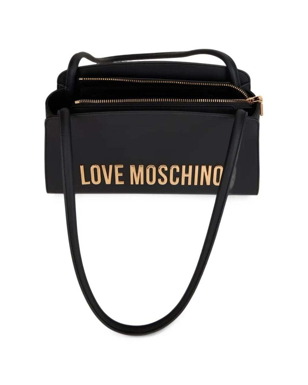 Love Moschino Black Logo-Plaque Shoulder Bag