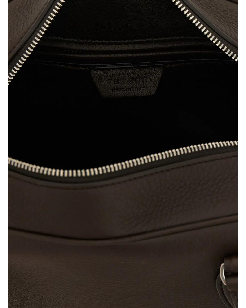 The Row Black Small India Grained-Leather Tote Bag