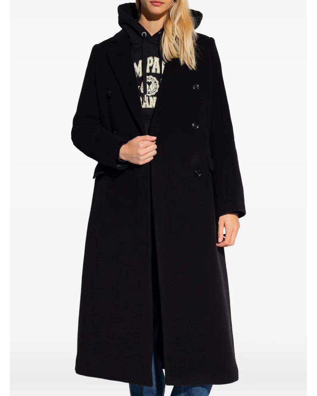 Samsøe & Samsøe Black Falcon Double-Breasted Coat