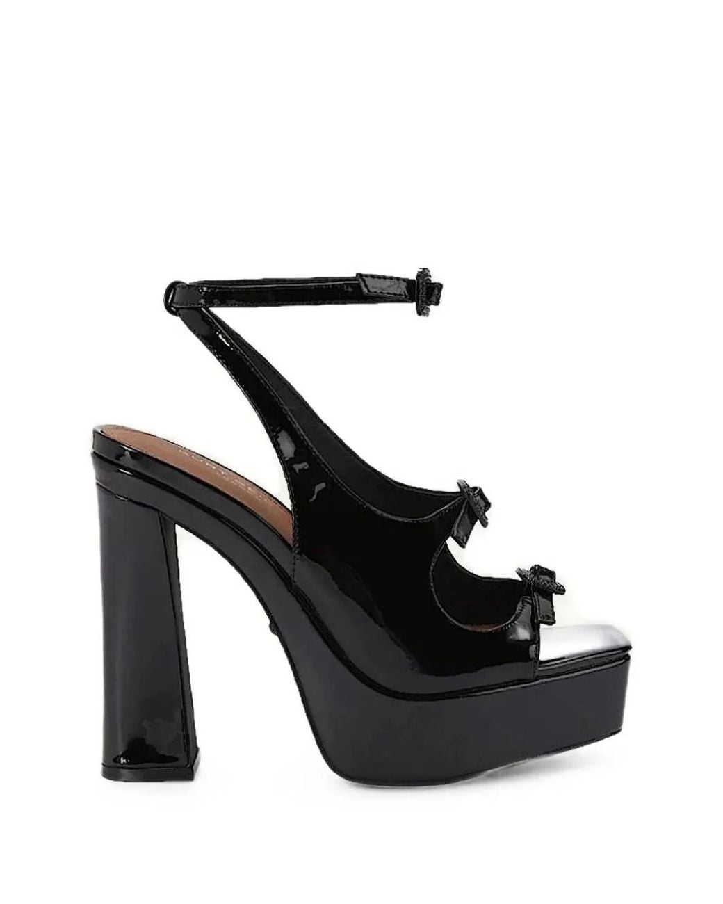 Kurt Geiger Black 3-Buckle Platform Heels