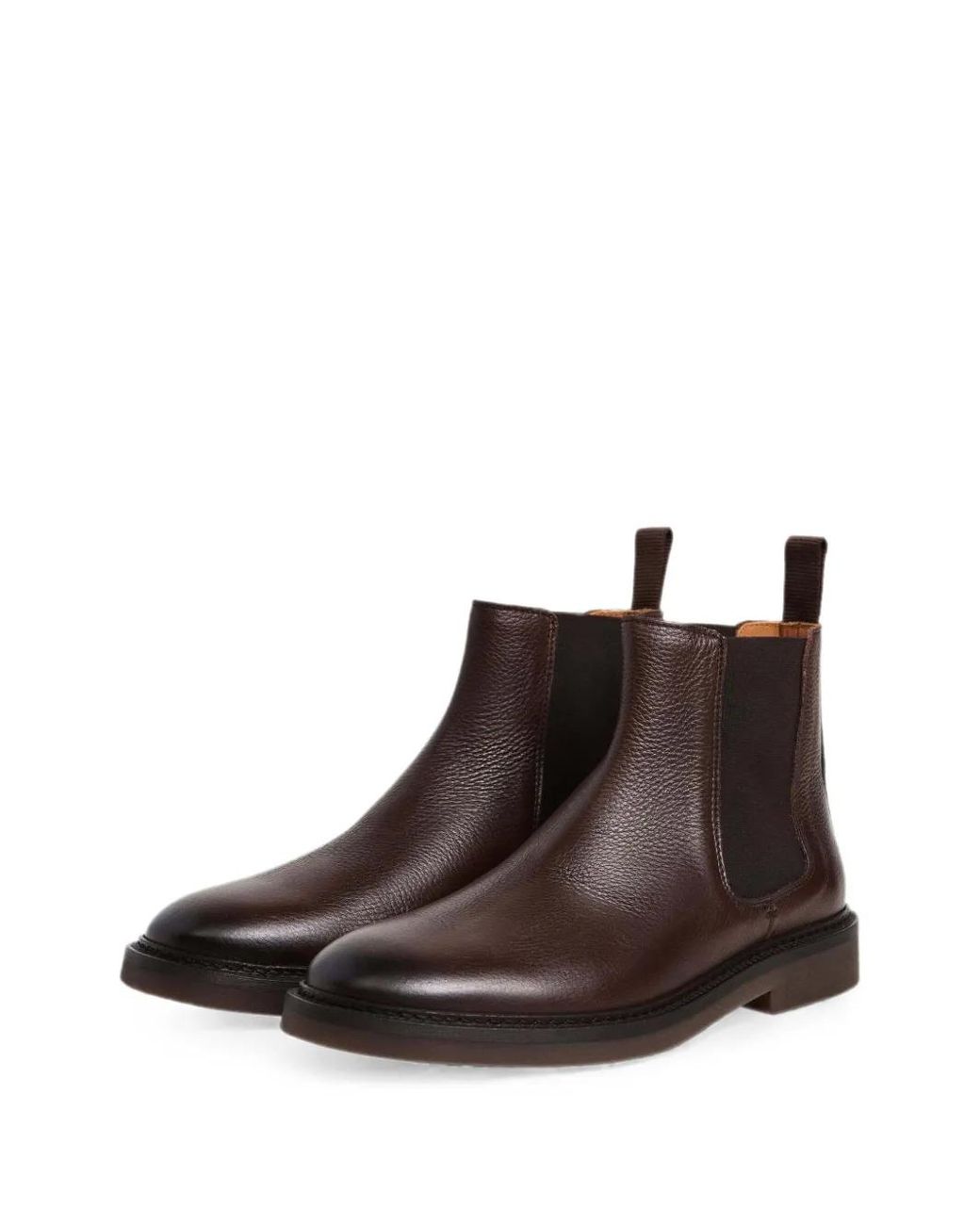Hackett Brown Grained Chelsea Boots for men