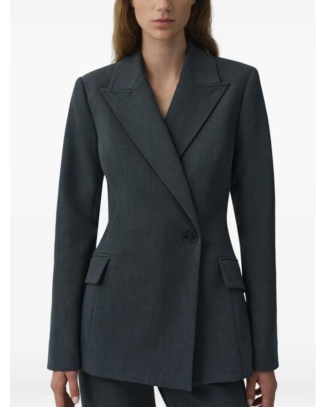 Jonathan Simkhai Blue Surabhi Hourglass Blazer