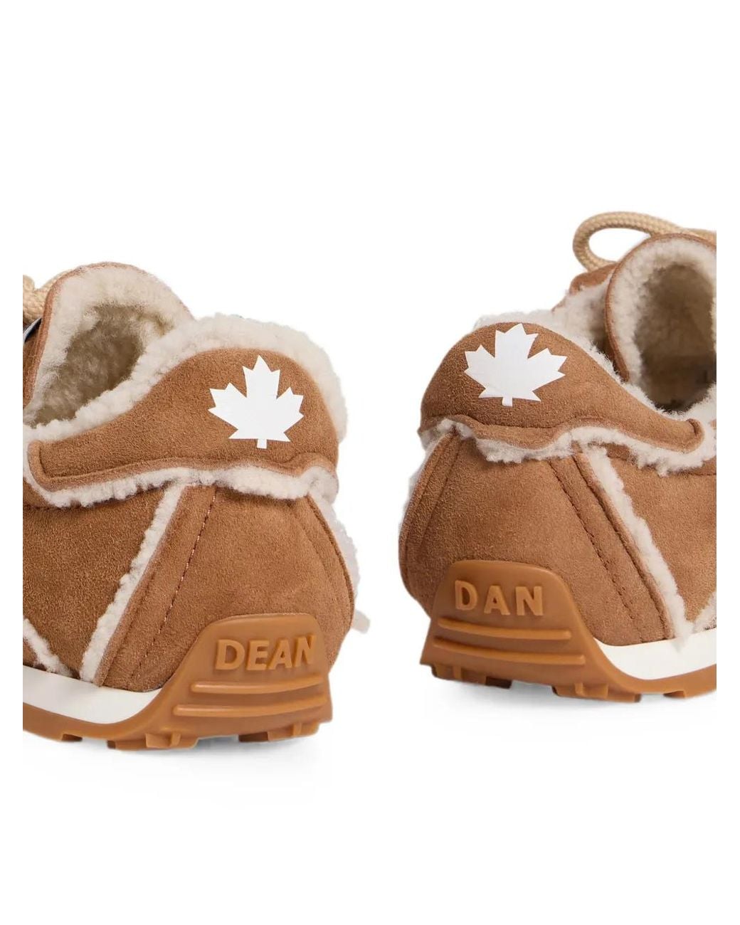DSquared² Brown Dc-642 Shearling-Trimmed Sneakers
