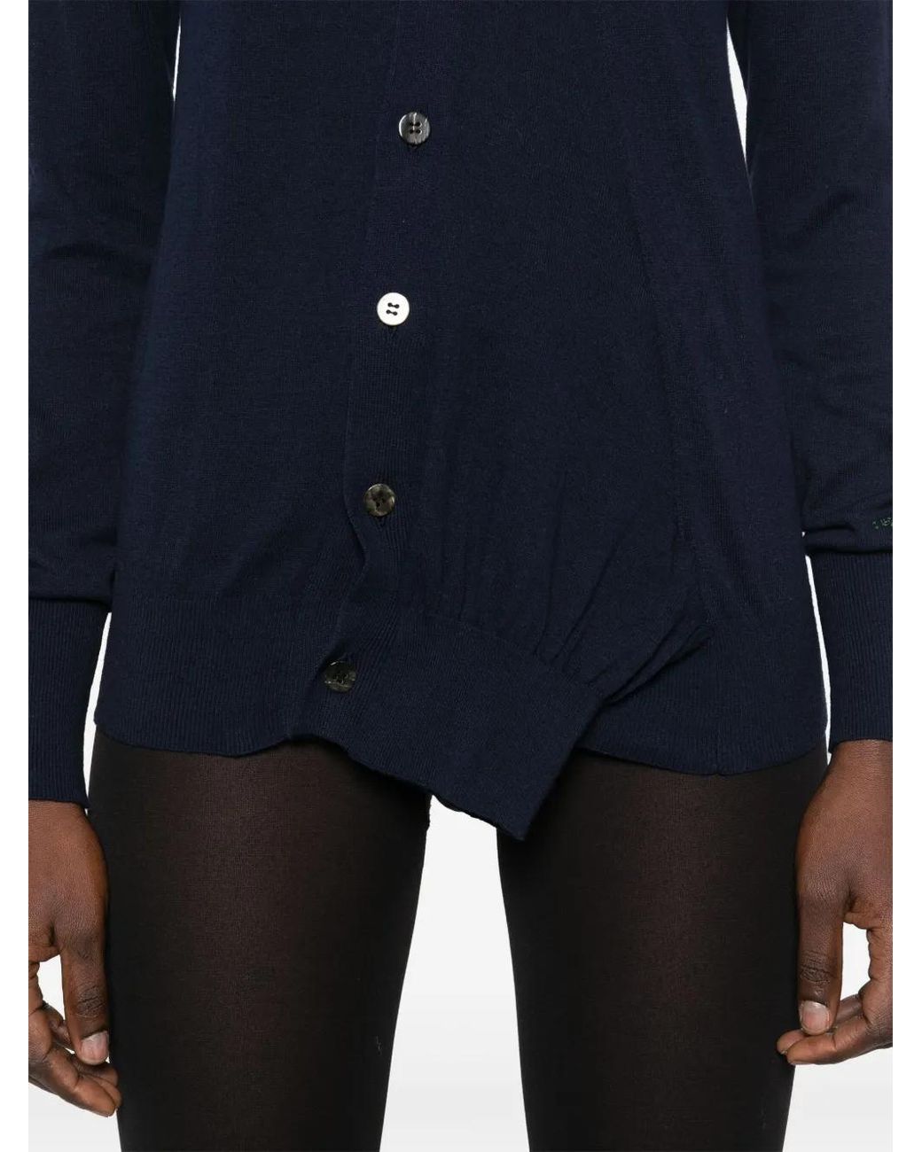 Yohji Yamamoto Blue V-Neck Cardigan