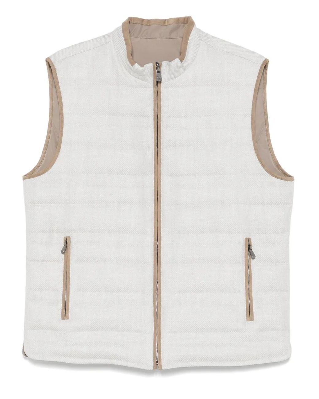 Corneliani White Outdoor Waistcoat for men