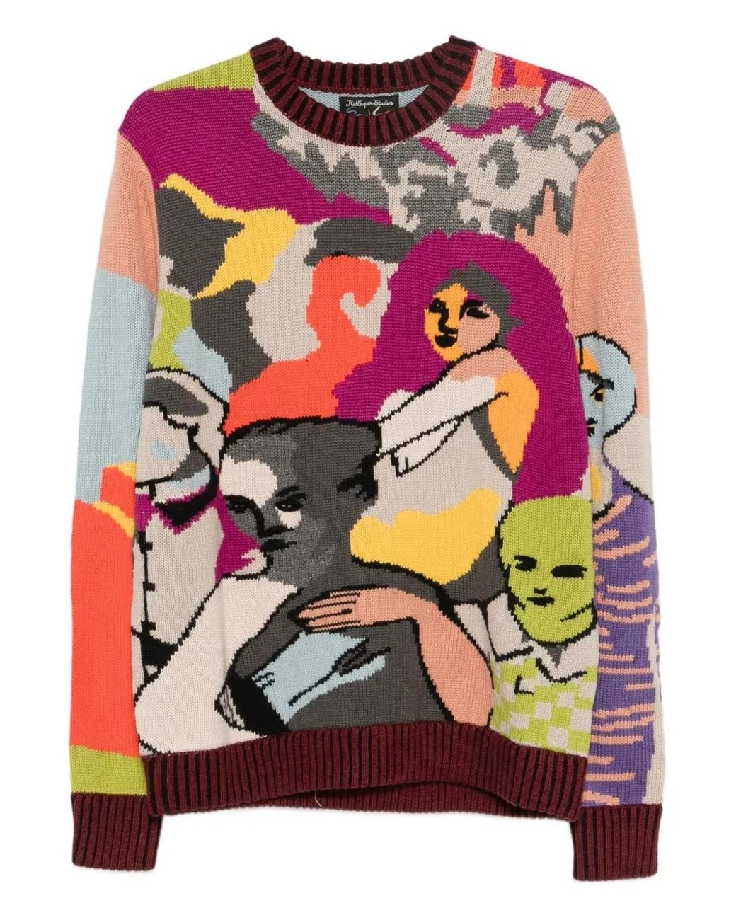 Kidsuper Pink Two Step Hand Embroidered Sweater for men