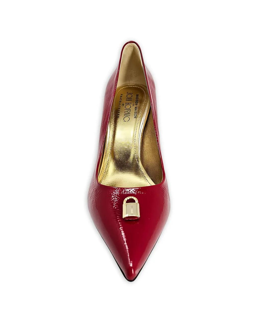Madison Maison Red X Joan Hornig Lock-Embellishment Pointed-Toe Pumps