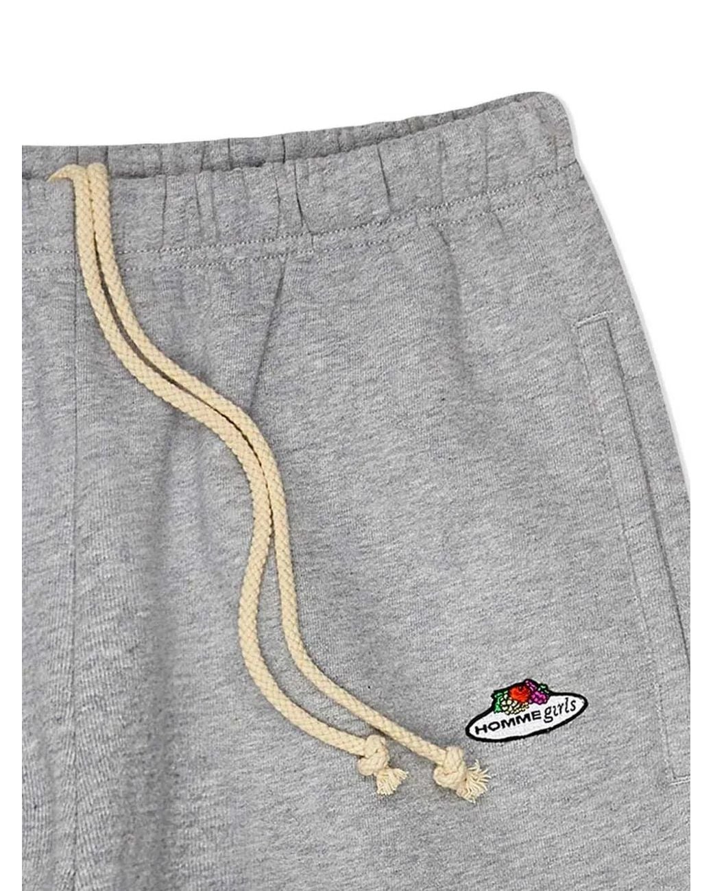 HOMMEGIRLS Gray X Fruit Of The Loom Logo-Patch Drawstring Track Pants