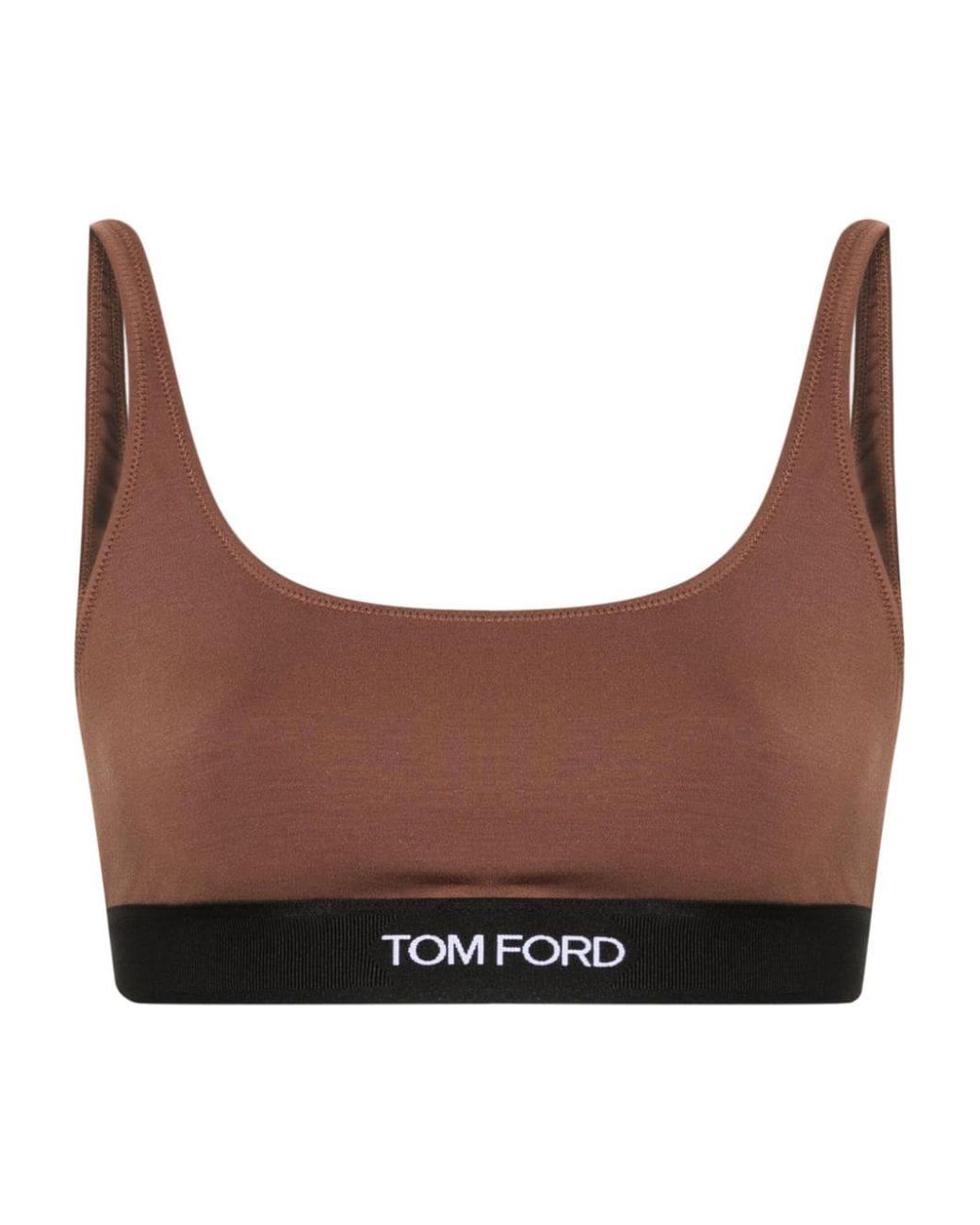 Tom Ford Logo-underband Bralette in Brown