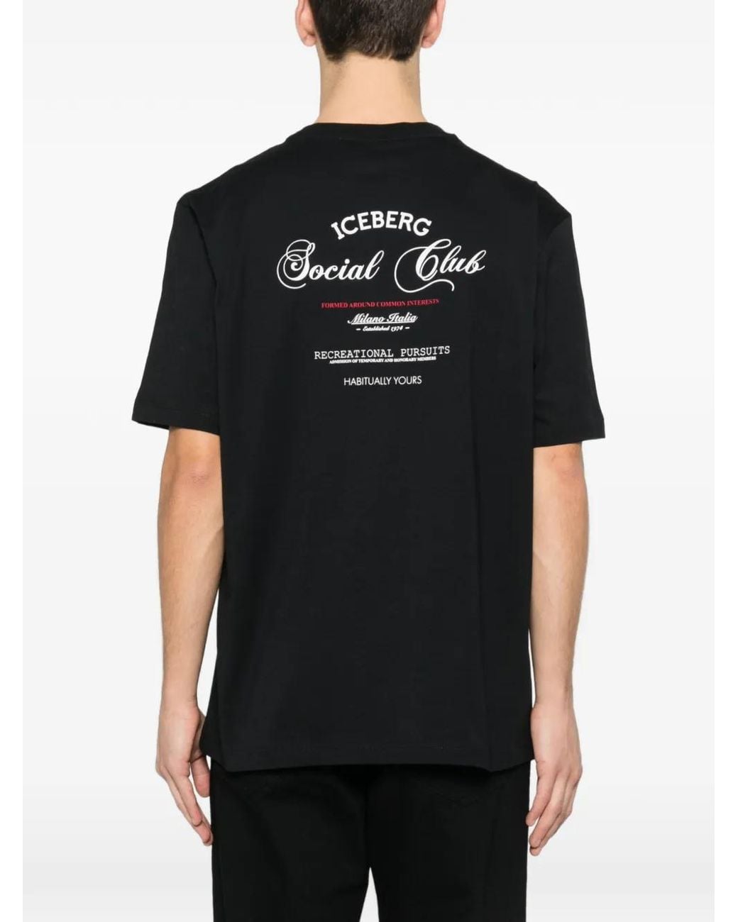 Iceberg Black Logo Crew Neck T-Shirt for men