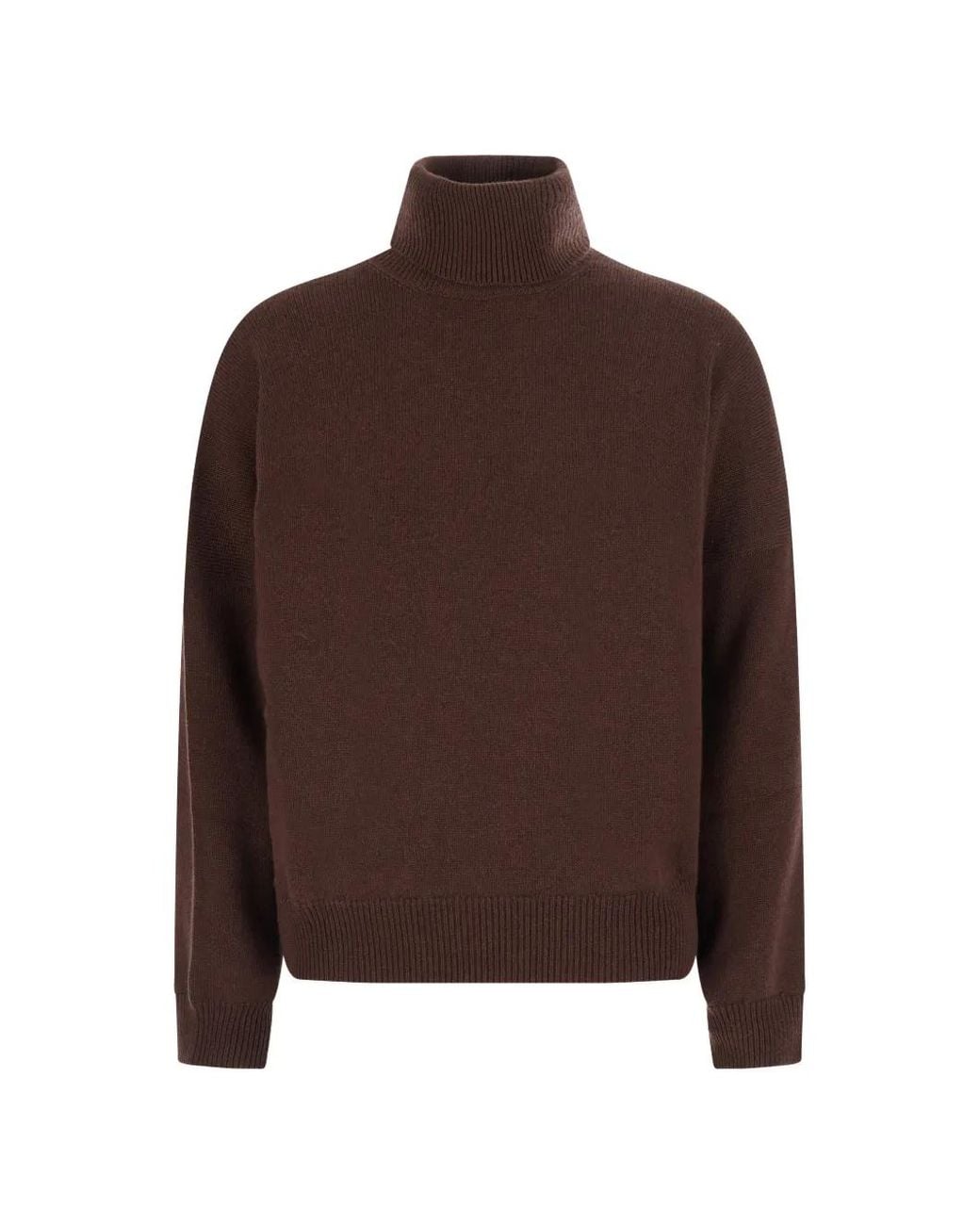 Brunello Cucinelli Brown Cashmere Turtleneck Sweater With Monili
