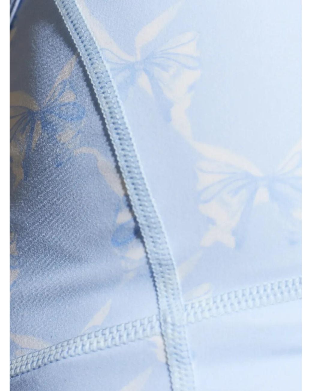 LoveShackFancy Blue Erza Ruffled Bow Top