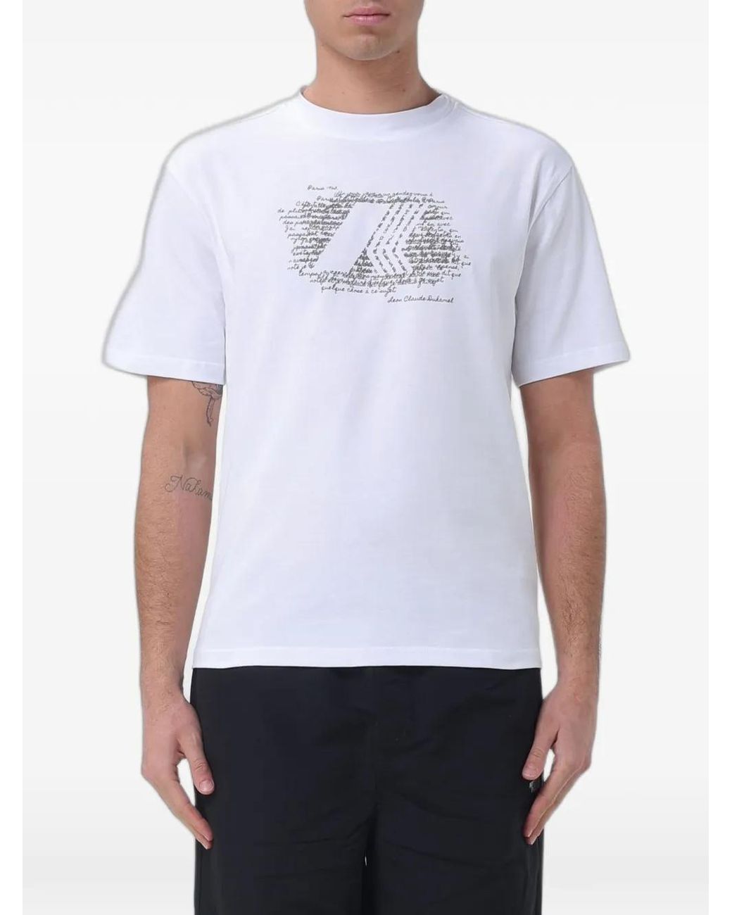 K-Way White Logo-Print Cotton T-Shirt for men