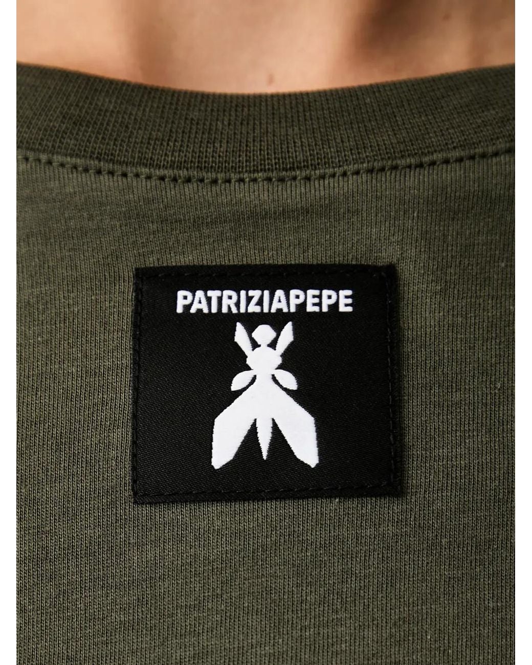 Patrizia Pepe Green Logo-Patch T-Shirt