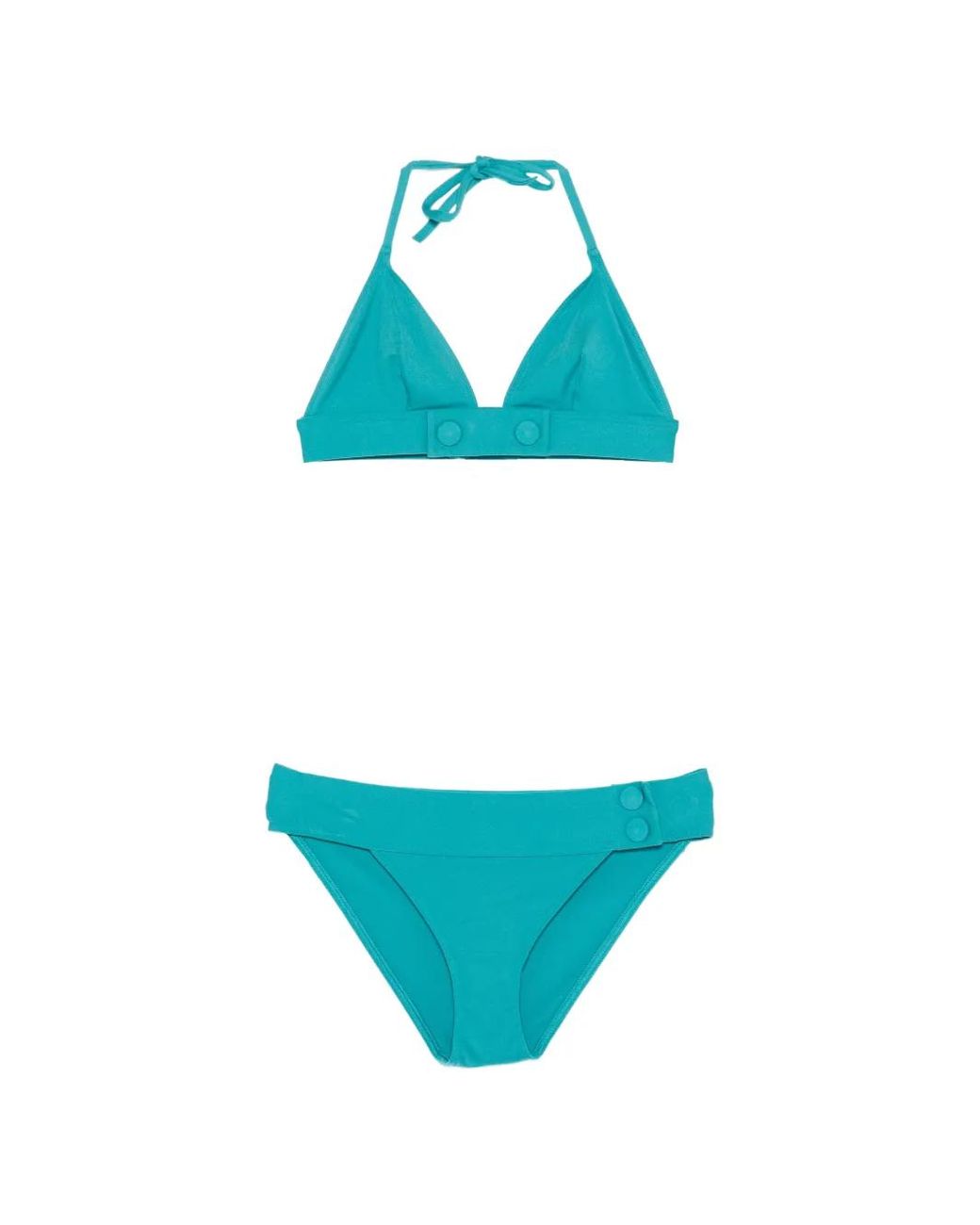 Eres Blue Button-Embellishment Bikini