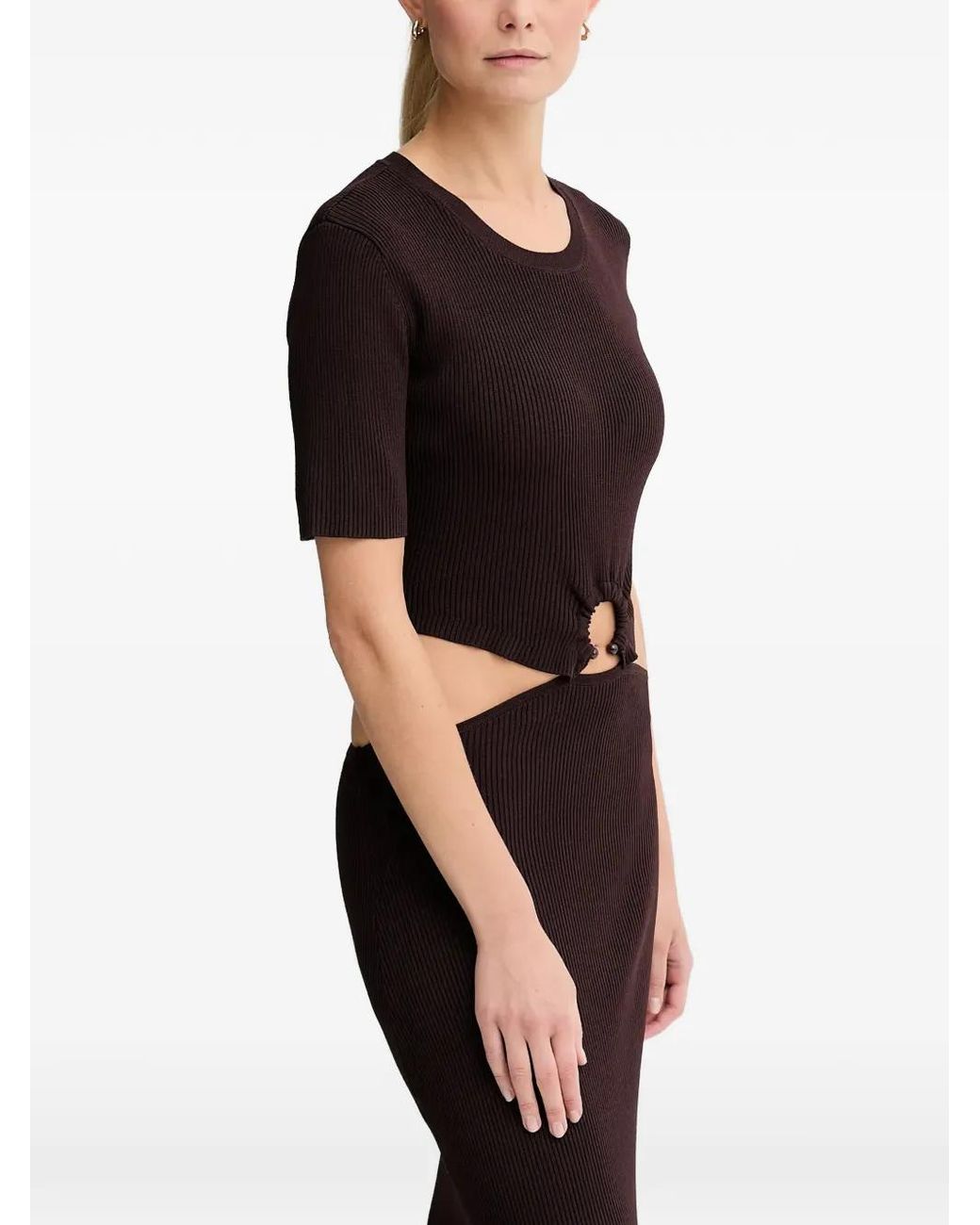 Sessun Black Cut-Out Midi Dress