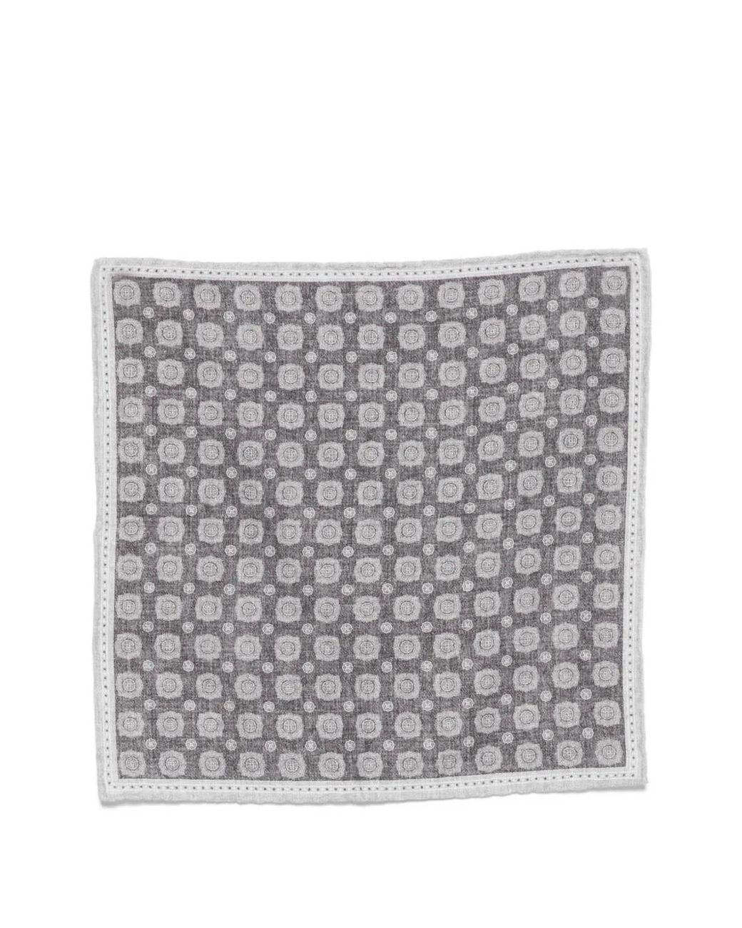 Eleventy Gray Geometric-Pattern Pocket Square for men