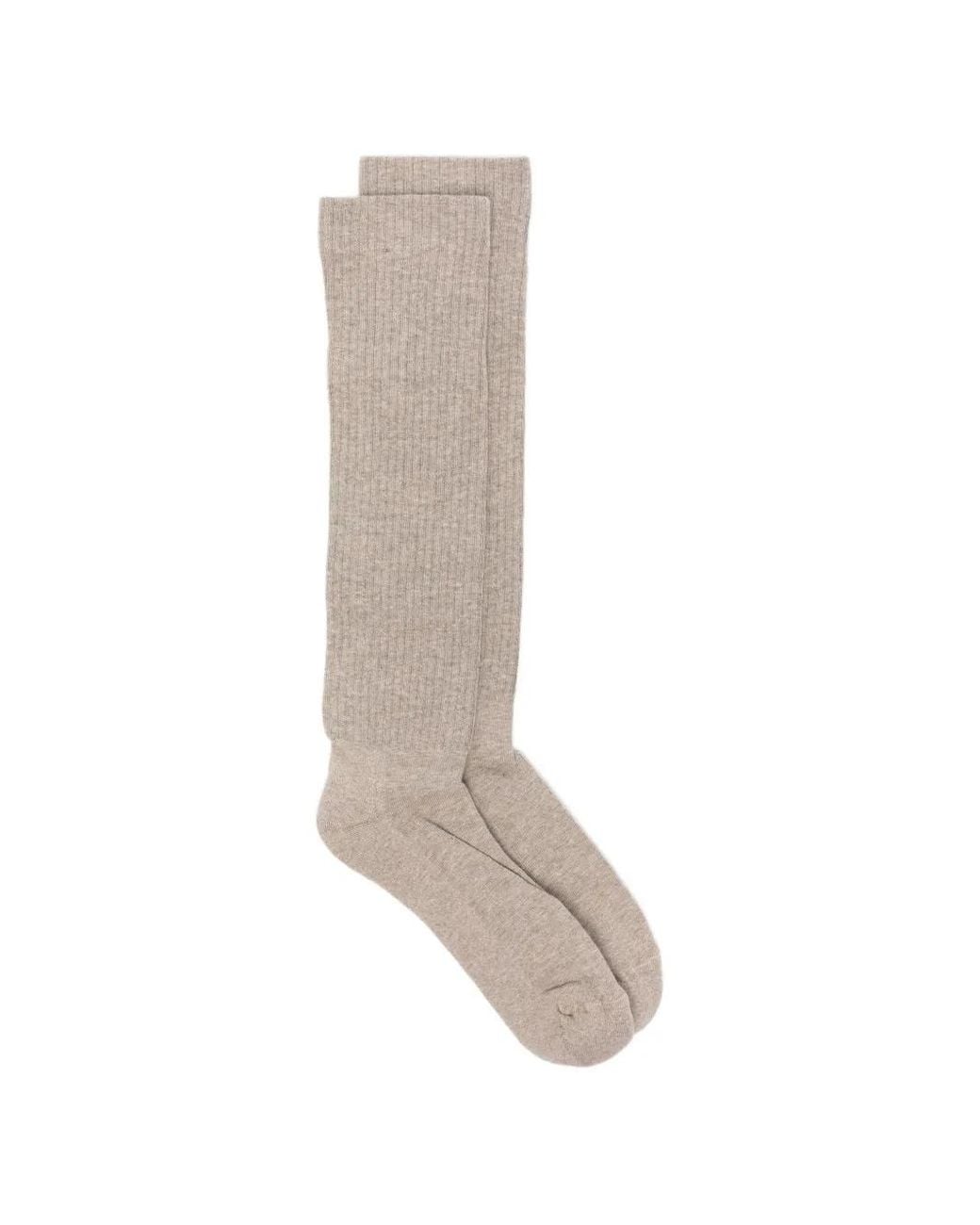 Rick Owens White Pentagram Knee-High Socks for men