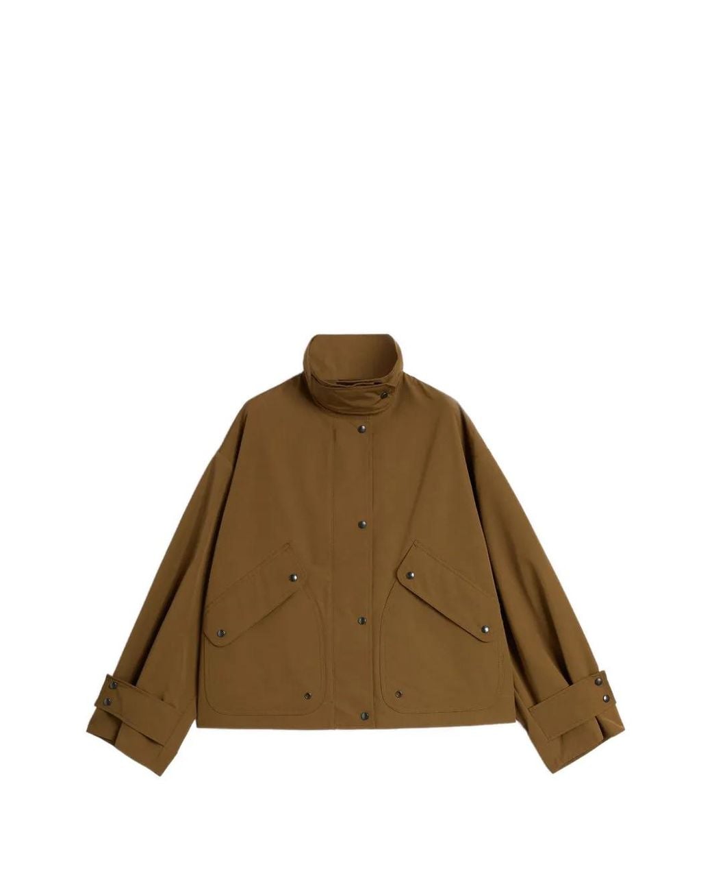 Aspesi Brown High-Neck Button-Up Jacket