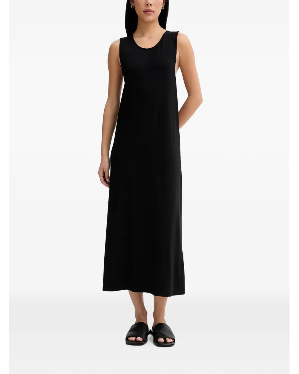 Marc O' Polo Black Twist-Detail Scoop-Neck Maxi Dress