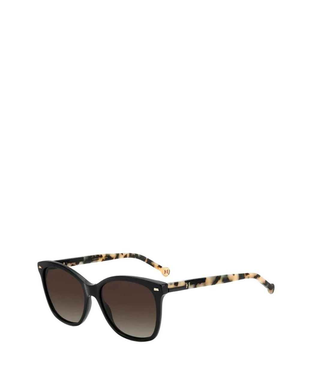 Carolina Herrera Metallic Tortoiseshell-Effect Square-Frame Sunglasses