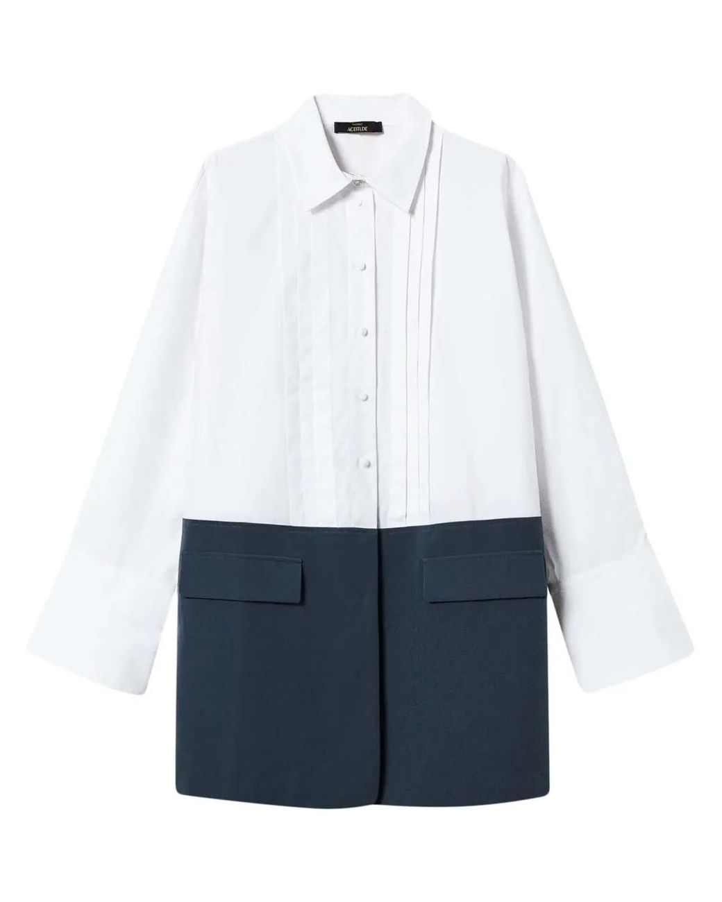 Twinset White Colour-Block Shirtdress