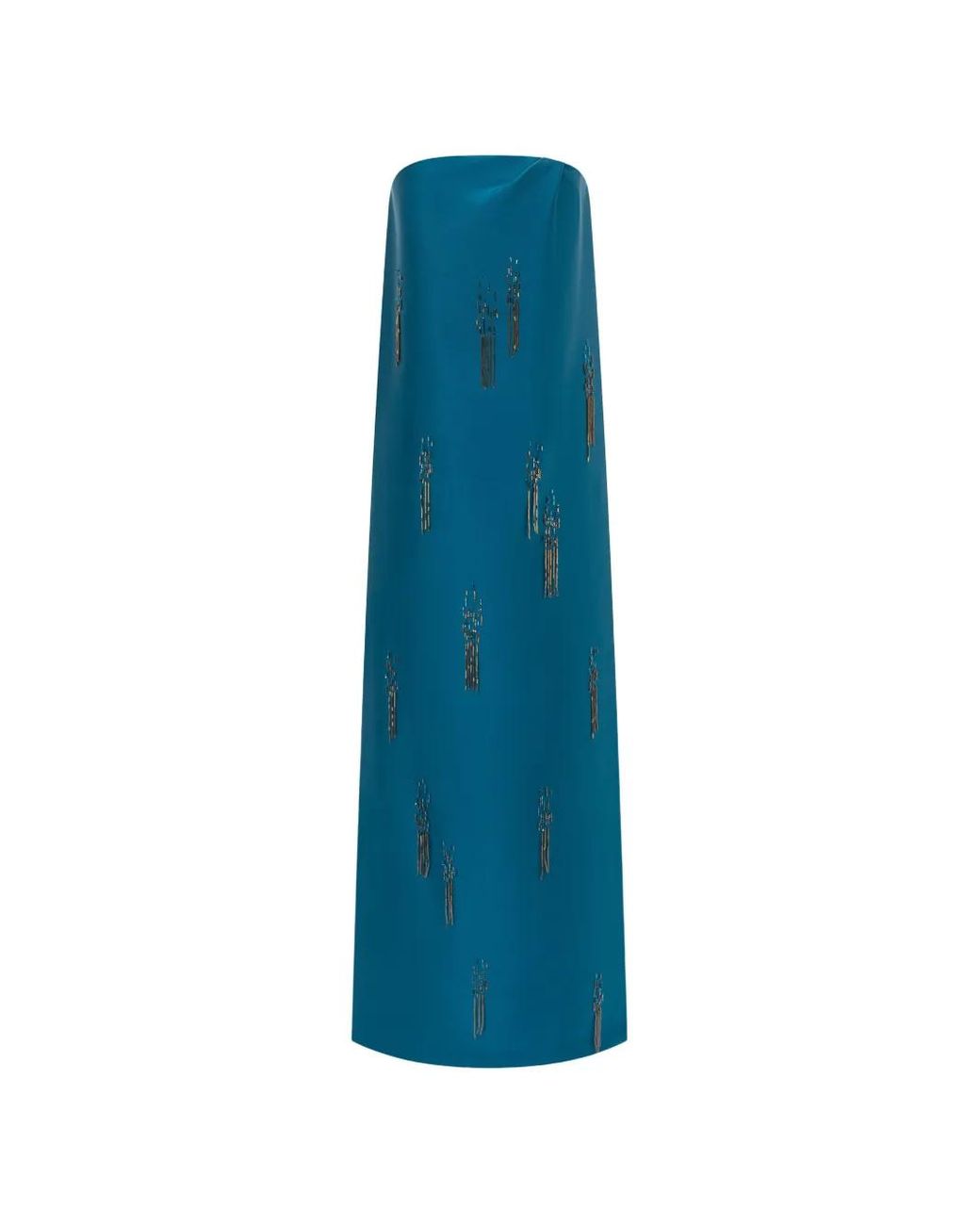 Rami Al Ali Blue Embellished-Cape Jumpsuit