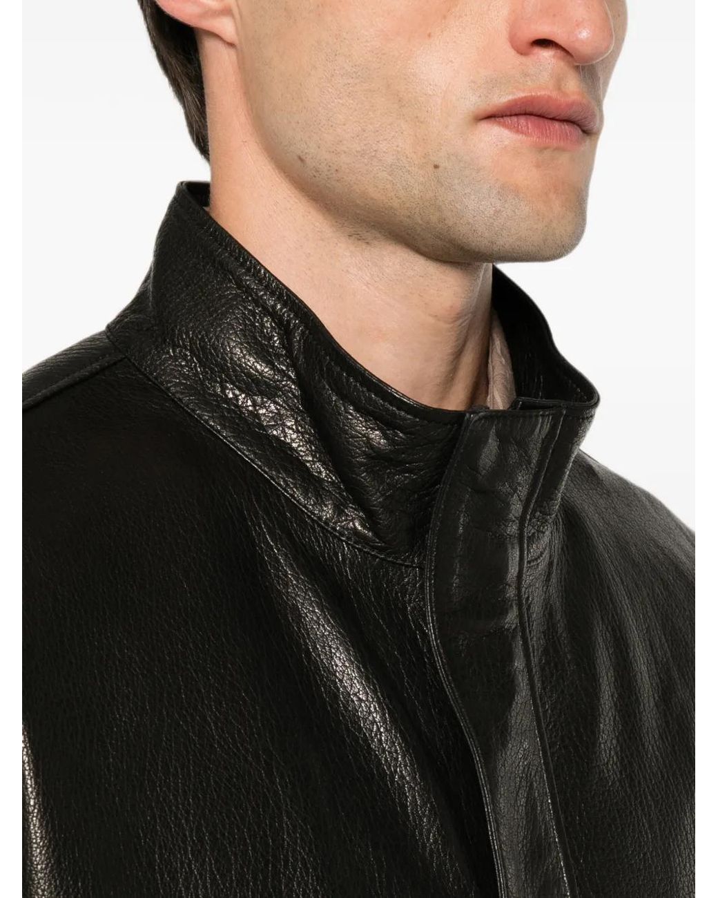 SERGIO MORETTI FIRENZE Black High-Neck Panelled Jacket for men