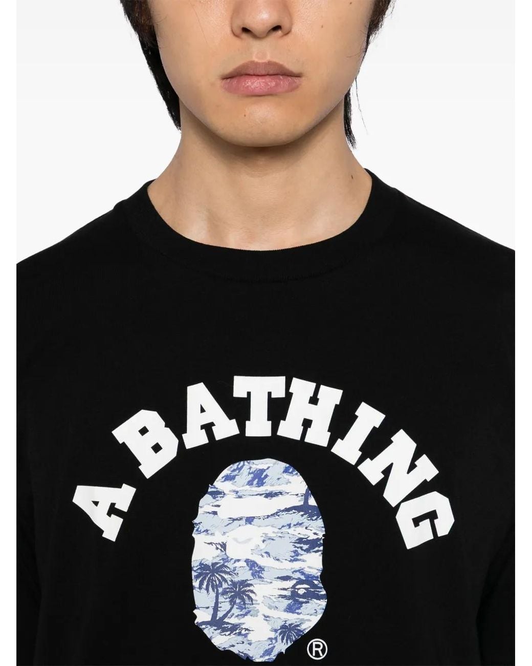A Bathing Ape Black Logo-Printed T-Shirt for men