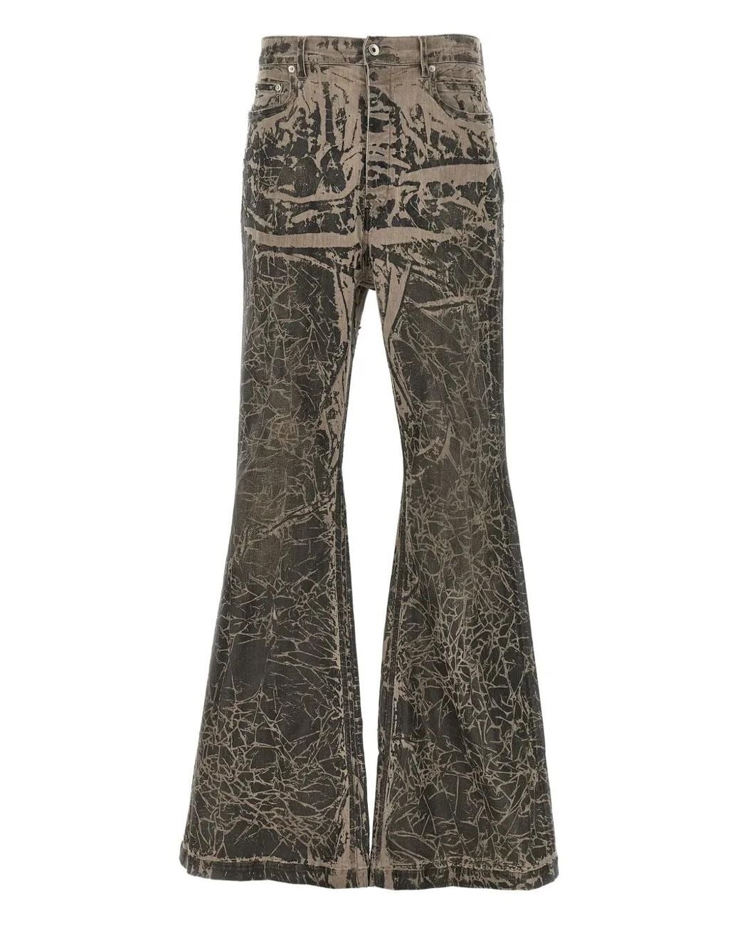 Rick Owens Gray Buttoned Bootcut Jeans for men