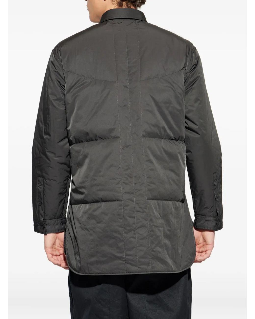 Yohji Yamamoto Gray Quilted Overshirt for men