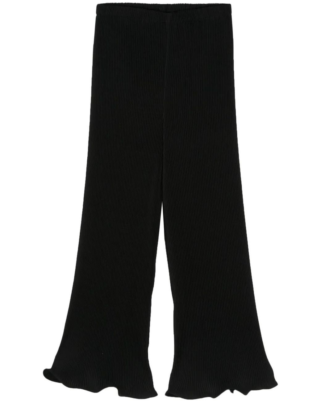 Melitta Baumeister Black Plissé Cropped Trousers
